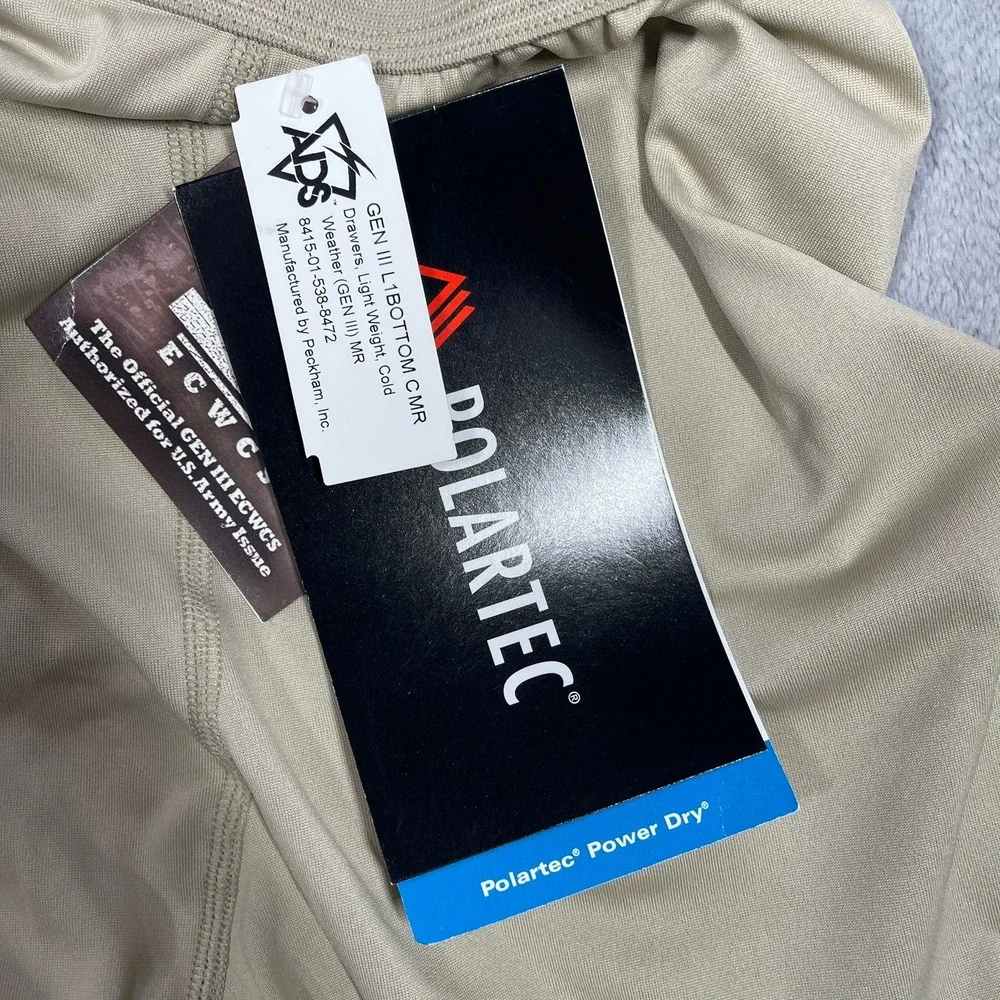 Peckham ECWCS Gen III L1 Drawers Mens Medium Regular Tan Polartec Base Layer
